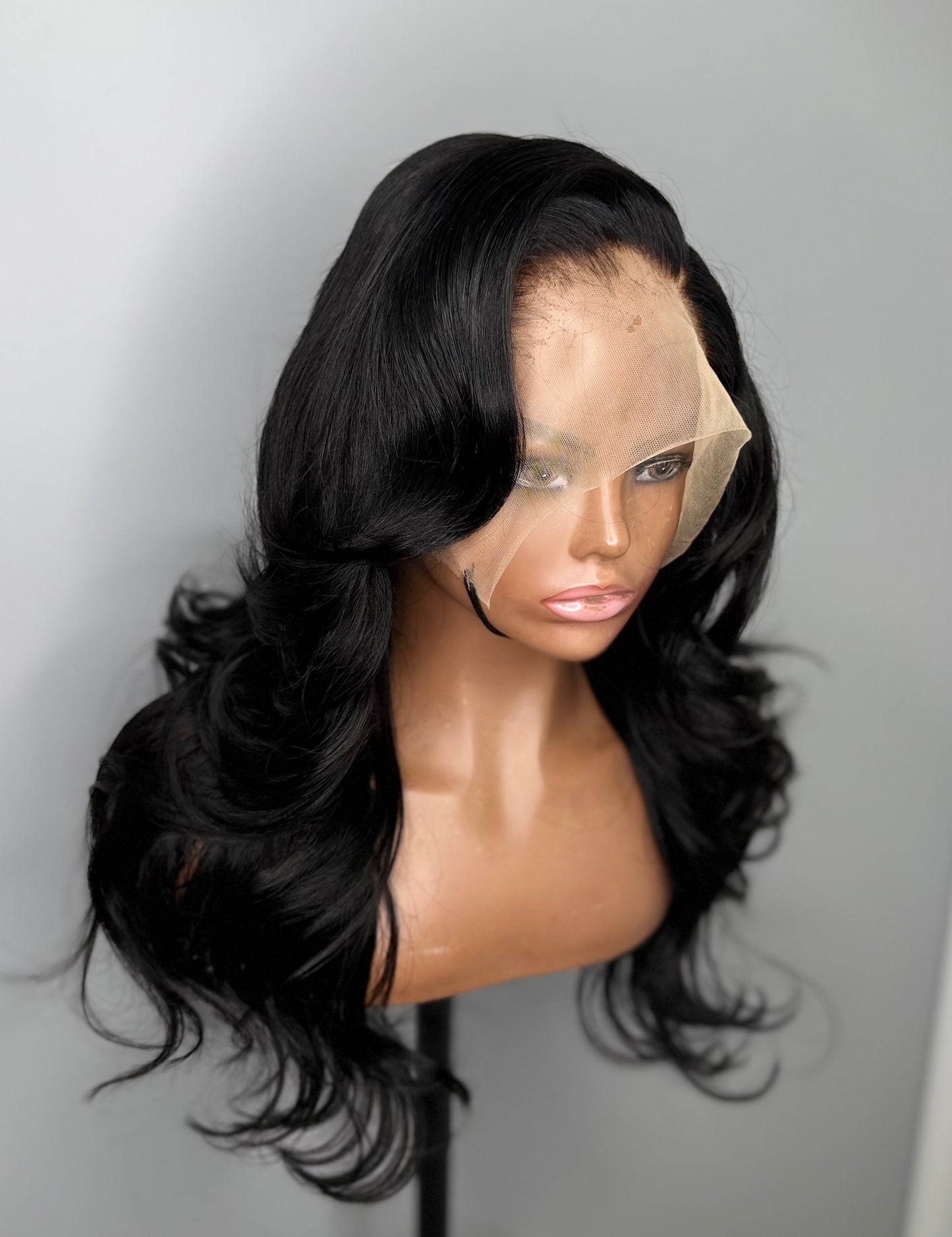 Side part layered wig