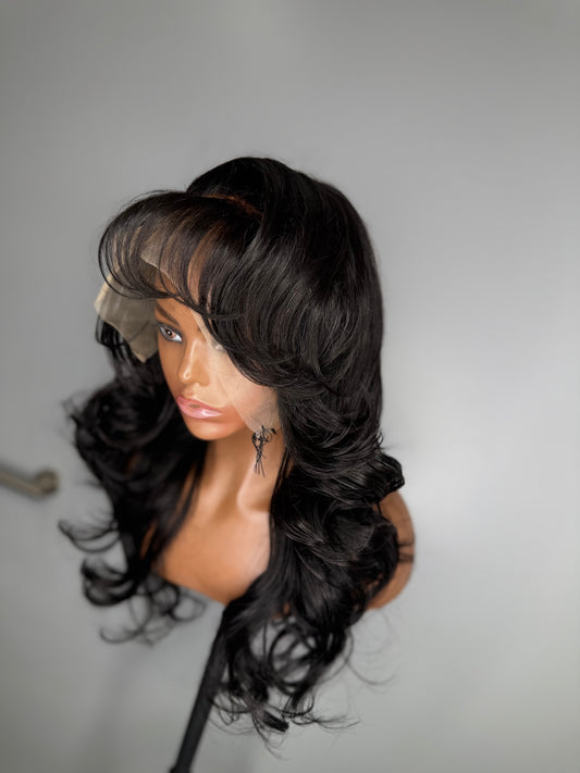 Layered bang wig